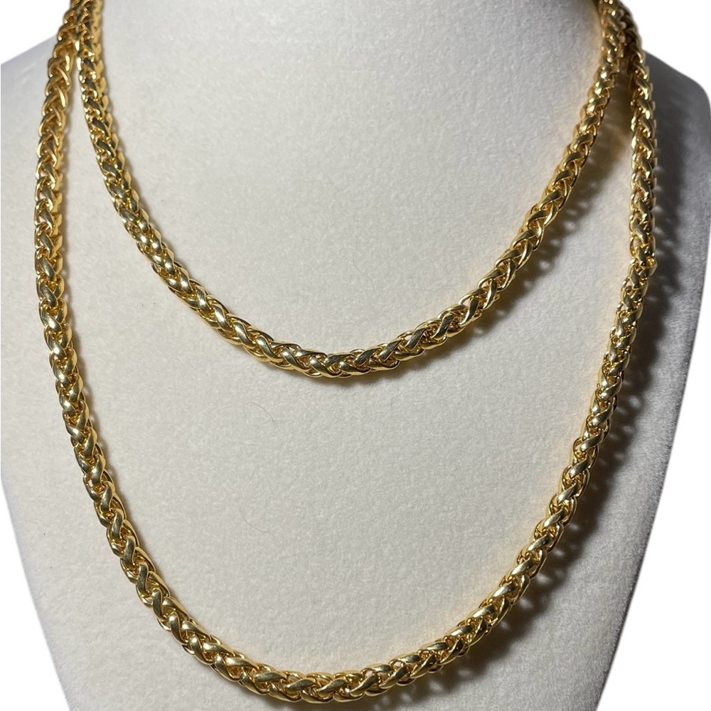 TWO Vintage Napier Goldtone Twisted Rope Chain Necklaces - Picture 2 of 6